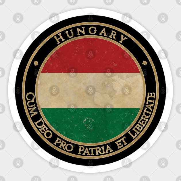 Vintage Hungary Europe European EU Flag Sticker by DragonXX